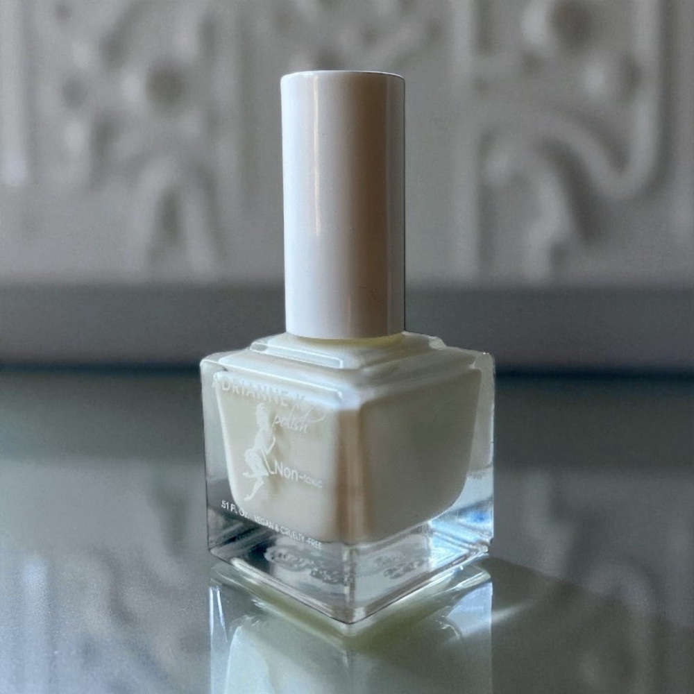 ADRIANNE K Milky White Nail Polish. Nontoxic. Vegan. Cruelty Free. Long Lasting